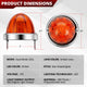 2Pcs LED Watermelon Light Amber Lens<br>Universal