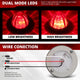 2Pcs Chrome Red LED Watermelon Light<br>Universal