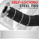 Black Exhaust Header Heat Wrap W/5 X Steel Ties <br> 2 in. W X 1/16 in. THK X 600 in. L
