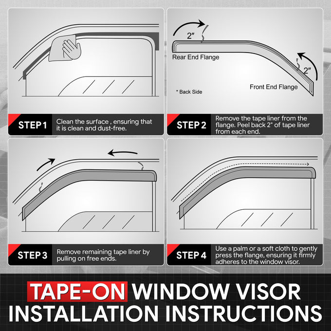 4Pcs Window Visors Guard Deflector <BR>17-20 Hyundai Elantra