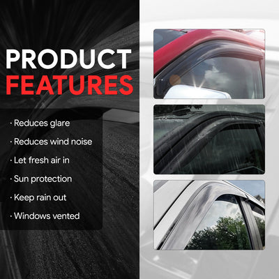 4Pcs Window Visors Guard Deflector <BR>17-20 Hyundai Elantra