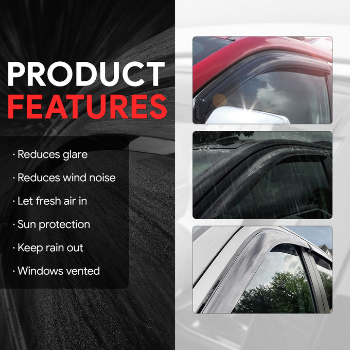 4Pcs Window Visors Guard Deflector <BR>17-20 Hyundai Elantra