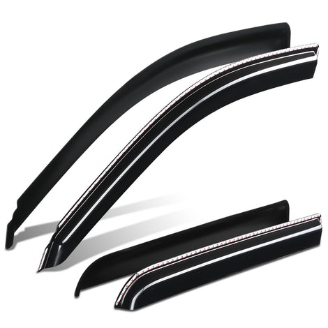 4Pcs Window Visors Guard Deflector<br>14-19 Chevy Silverado, GMC Sierra 1500-3500 Crew Cab