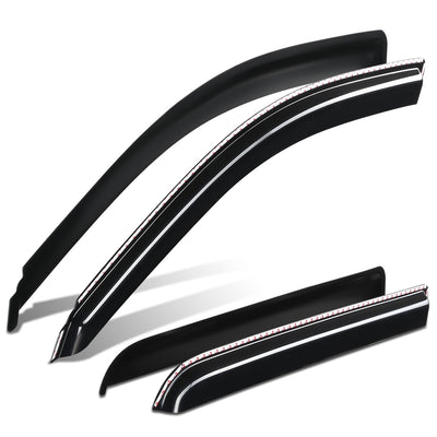 4Pcs Window Visors Guard Deflector<br>14-19 Chevy Silverado, GMC Sierra 1500-3500 Crew Cab