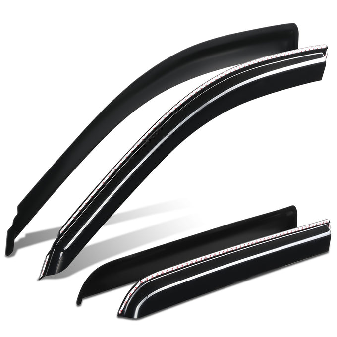 4Pcs Window Visors Guard Deflector<br>14-19 Chevy Silverado, GMC Sierra 1500-3500 Crew Cab