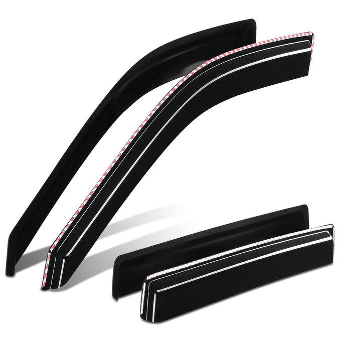 4Pcs Carben Fiber Style Window Visors<br>22-26 Toyota Tundra CrewMax