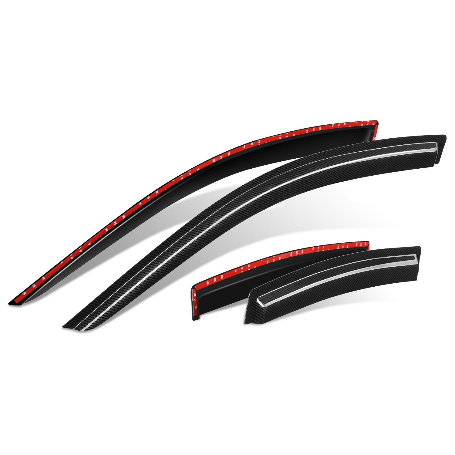 2Pcs Carbon Fiber Window Visors <br>07-10 Chrysler Sebring 11-14 200