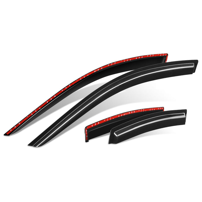 2Pcs Carbon Fiber Window Visors <br>07-10 Chrysler Sebring 11-14 200