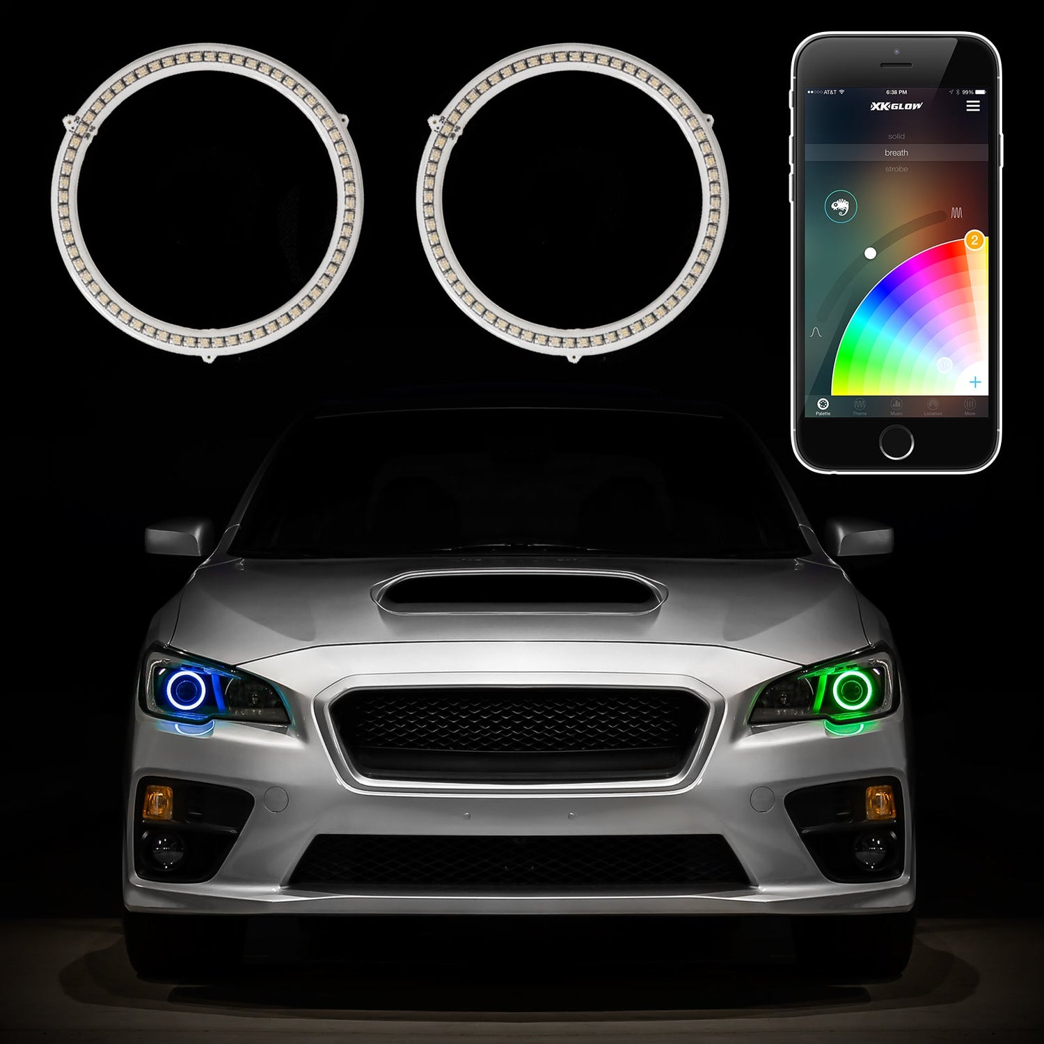 XKchrome 110mm Switchback Million Color Headlight Kit<br> Universal