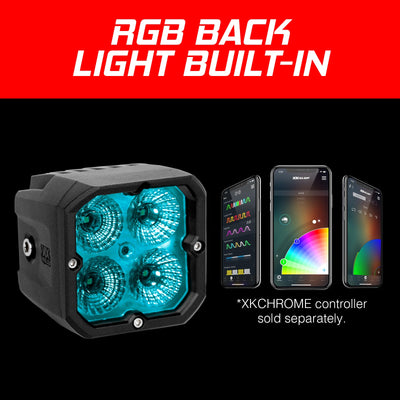 XKchrome RGB Accent LED Cube Light-Fog<br> Universal