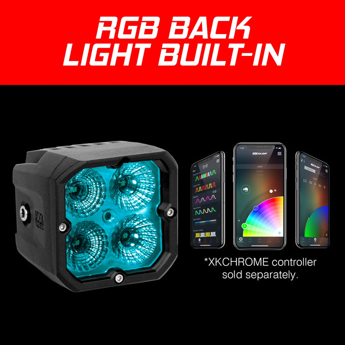 XKchrome RGB Accent LED Cube Light-Fog<br> Universal