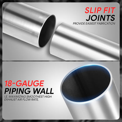 8pcs 2.5 in. OD 24 in. Exhaust Pipe Kit <br> Dual Exhaust Vehicles with 2.5 in. OD Exhaust Piping