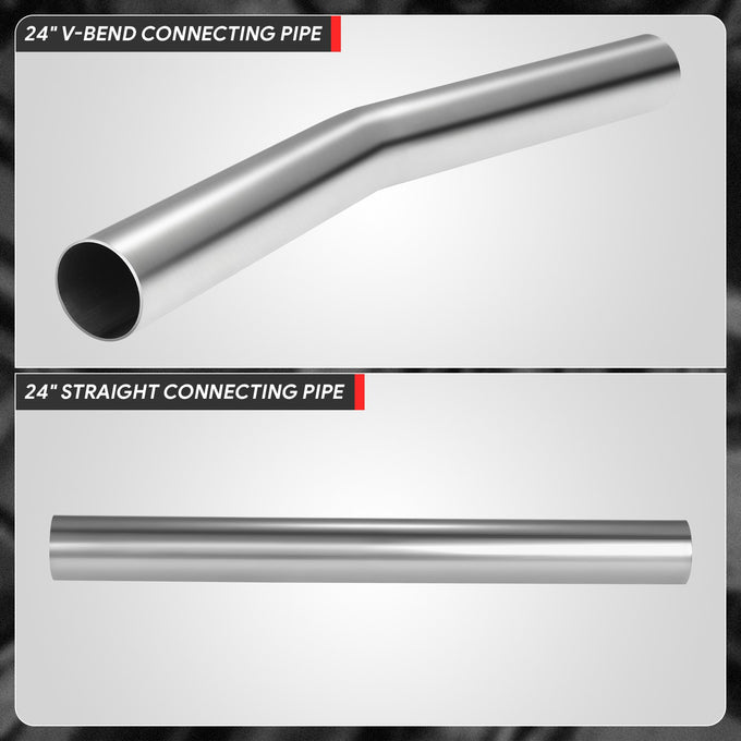8pcs 2.5 in. OD 24 in. Exhaust Pipe Kit <br> Dual Exhaust Vehicles with 2.5 in. OD Exhaust Piping