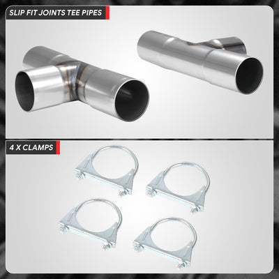 8pcs 2.5 in. OD 24 in. Exhaust Pipe Kit <br> Dual Exhaust Vehicles with 2.5 in. OD Exhaust Piping