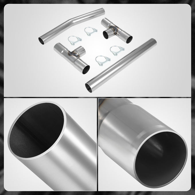 8pcs 2.5 in. OD 24 in. Exhaust Pipe Kit <br> Dual Exhaust Vehicles with 2.5 in. OD Exhaust Piping