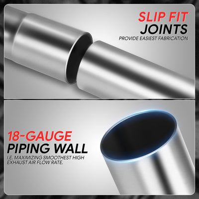16 PCS 3 in. To 3.15 in. OD Exhaust Pipes <br> 3 in. OD Piping Diameter