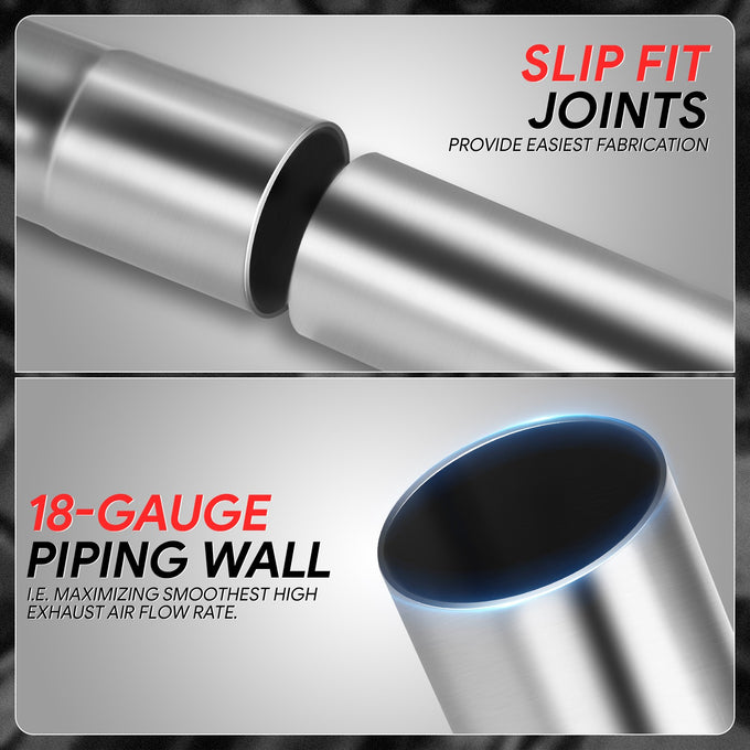 16 PCS 3 in. To 3.15 in. OD Exhaust Pipes <br> 3 in. OD Piping Diameter