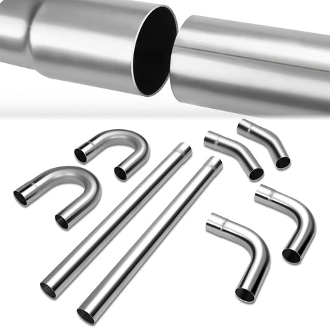 8Pcs 3.5in. OD Exhaust Tubing Bend Straight Pipe Kits<br>Universal