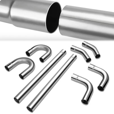 8Pcs 3.5in. OD Exhaust Tubing Bend Straight Pipe Kits<br>Universal