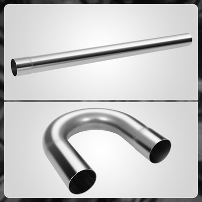 8Pcs 3.5in. OD Exhaust Tubing Bend Straight Pipe Kits<br>Universal