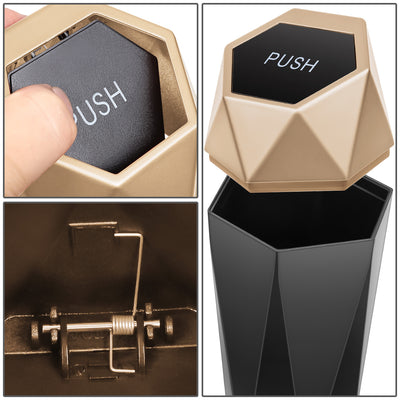 3 L x 3 W x 7.8 in. H Matte Black Bottom Garbage Can Universal