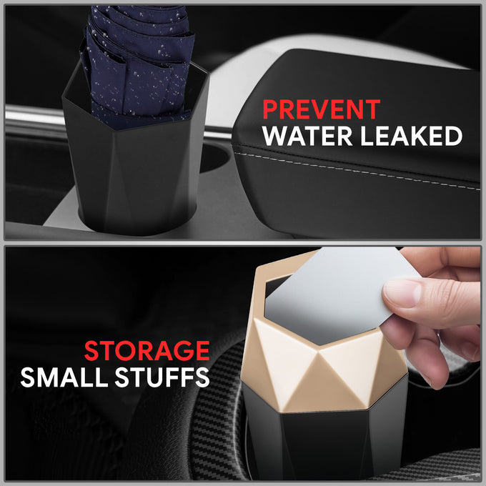 3 L x 3 W x 7.8 in. H Matte Black Bottom Garbage Can Universal