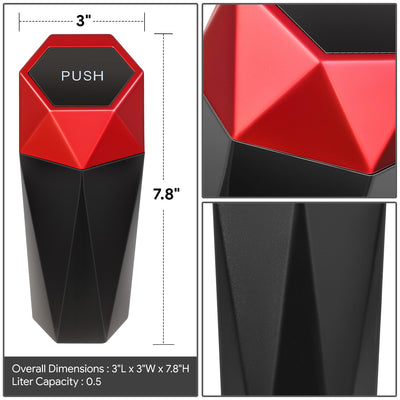 3 L x 3 W x 7.8 in. H Matte Black Bottom Garbage Can Universal