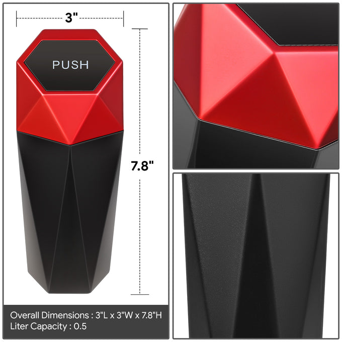 3 L x 3 W x 7.8 in. H Matte Black Bottom Garbage Can Universal