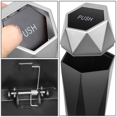 3 L x 3 W x 7.8 in. H Matte Black Bottom Garbage Can Universal