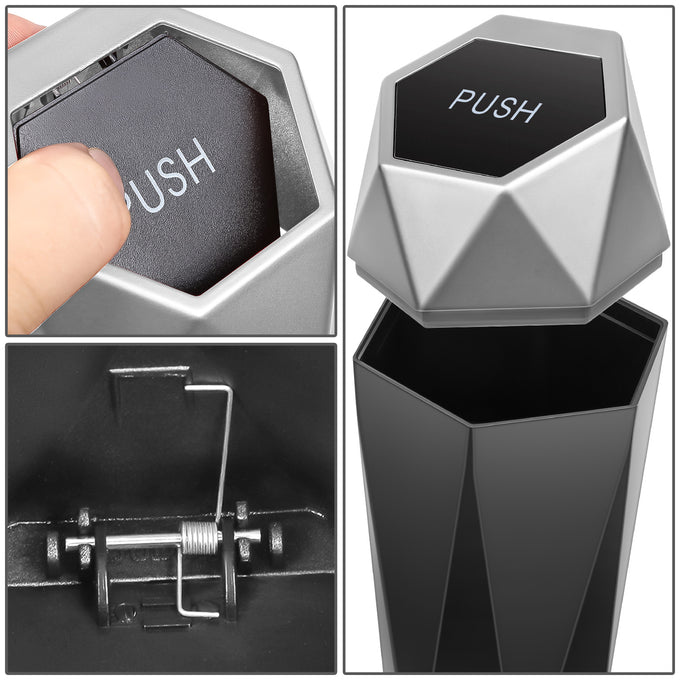 3 L x 3 W x 7.8 in. H Matte Black Bottom Garbage Can Universal