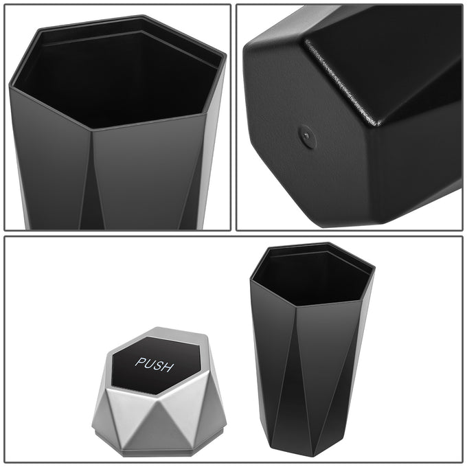 3 L x 3 W x 7.8 in. H Matte Black Bottom Garbage Can Universal