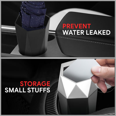 3 L x 3 W x 7.8 in. H Matte Black Bottom Garbage Can Universal