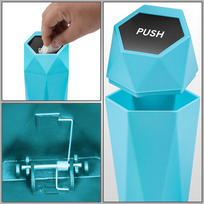1/2 Liter Capacity Compact Cup Holder Trash Can <BR> 3 in. L x 3 in. W x 7.8 in. H