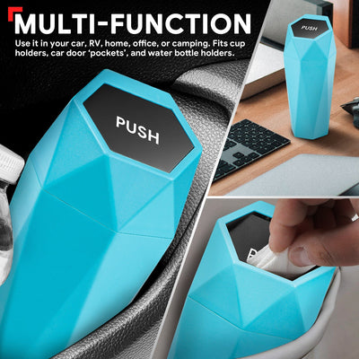 1/2 Liter Capacity Compact Cup Holder Trash Can <BR> 3 in. L x 3 in. W x 7.8 in. H