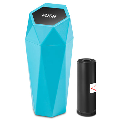 1/2 Liter Capacity Compact Cup Holder Trash Can <BR> 3 in. L x 3 in. W x 7.8 in. H