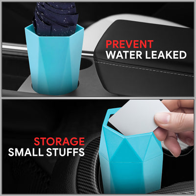 2Pcs Black Capacity Compact Cup Holder Trash Can <BR> 3 in. L x 3 in. W x 7.8 in. H