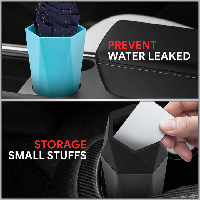 2Pcs 1/2 Liter Capacity Compact Cup Holder Trash Can <BR> 3 in. L x 3 in. W x 7.8 in. H