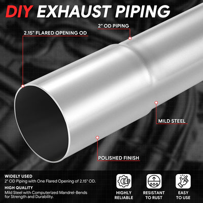 2 in. OD To 2.15 in. OD 18 in. Straight Pipe <br> 18-Gauge Piping Walls