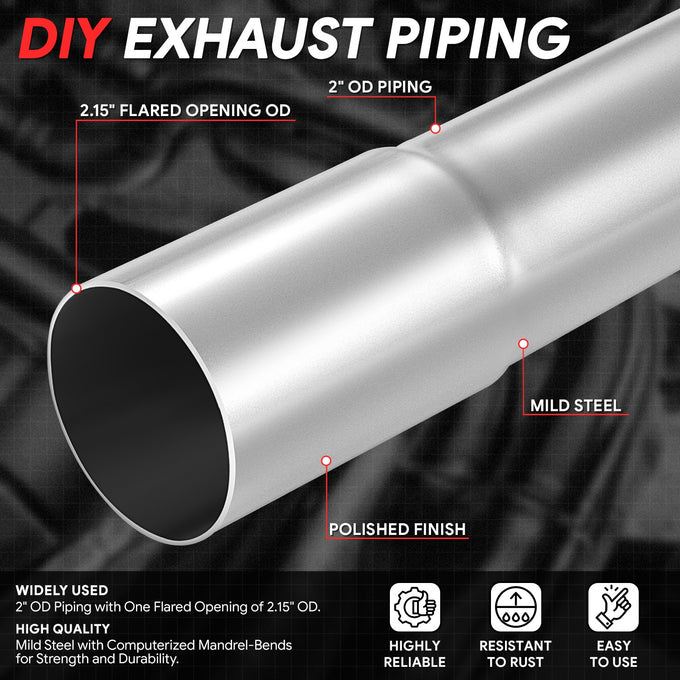 2 in. OD To 2.15 in. OD 18 in. Straight Pipe <br> 18-Gauge Piping Walls