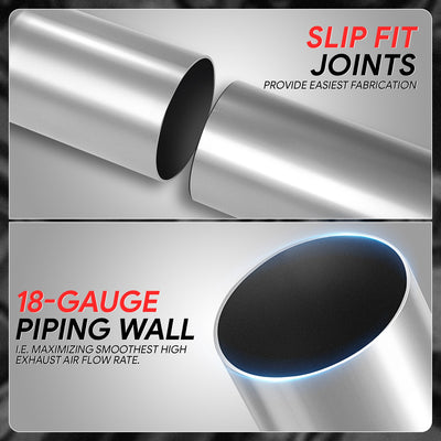 2 in. OD To 2.15 in. OD 18 in. Straight Pipe <br> 18-Gauge Piping Walls