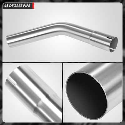 Polished 2 in. OD To 2.15 in. OD 45 Degree Bend Pipe<br>18-Gauge Piping Walls