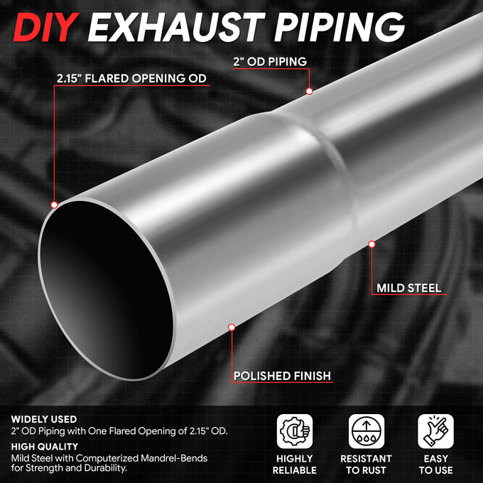 2 in. OD To 2.15 in. OD 90 Degree Bend Pipe <br> 18-Gauge Piping Walls
