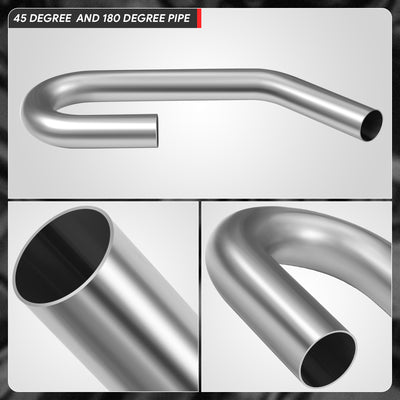 2 in. OD 45 Degree & U Bends Exhaust Pipe <br> 18-Gauge Piping Walls