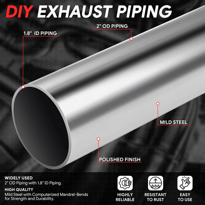 Pair of 2 in. OD 90 Degree & U Bends Exhaust Pipes <br> 2 in. OD Piping