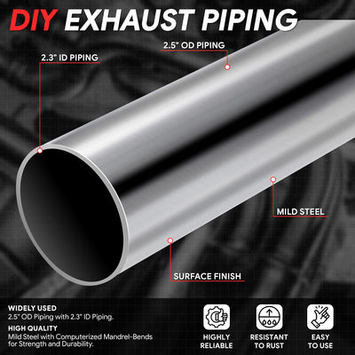 2.25 in. OD 45 Degree & U Bends Exhaust Pipe <br> 2 in. OD Piping