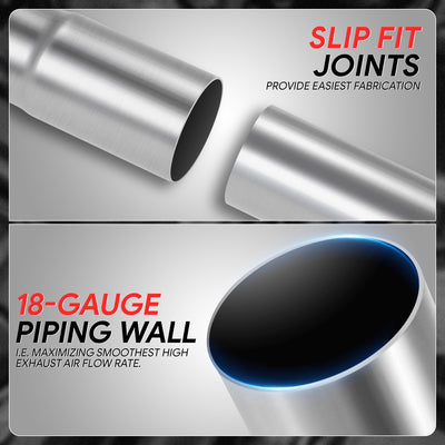2.25 in. OD 45 Degree & U Bends Exhaust Pipe <br> 2 in. OD Piping