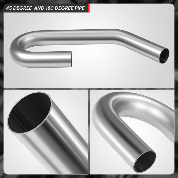 2.5 in. OD 45 Degree & U Bends Exhaust Pipe <br> 18-Gauge Piping Walls
