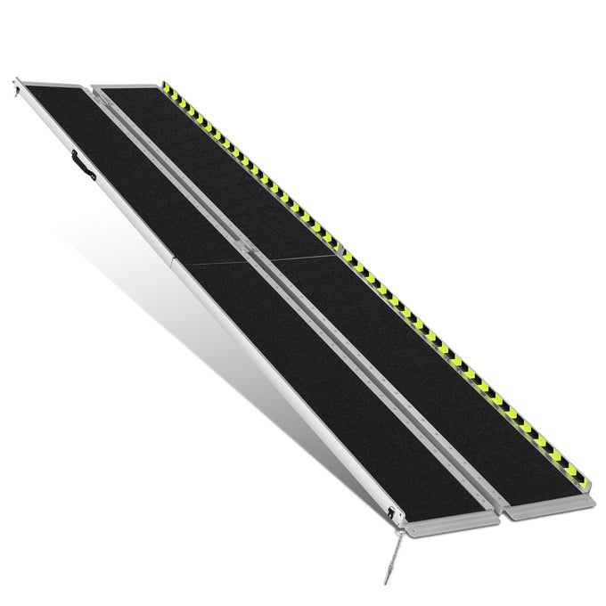 Portable Folding Aluminum Alloy Wheelchair Ramp <br> Dimension: 29 in W X 10 ft L X 2 in H Extended