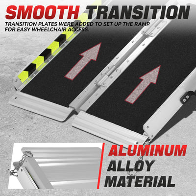 Portable Folding Aluminum Alloy Wheelchair Ramp <br> Dimension: 29 in W X 2 ft L X 2 in H Extended