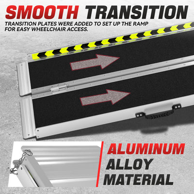 Portable Folding Aluminum Alloy Wheelchair Ramp <br> Dimension: 29 in W X 4 ft L X 2 in H Extended
